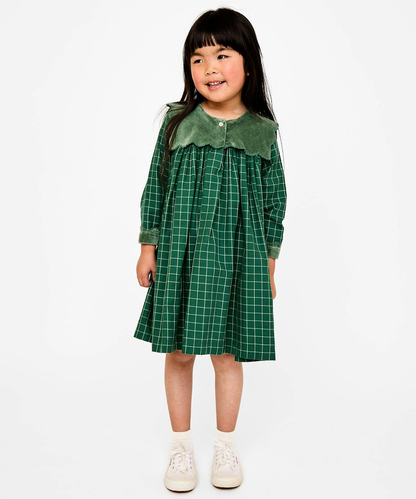 Gigi Dress, Green Holiday Plaid