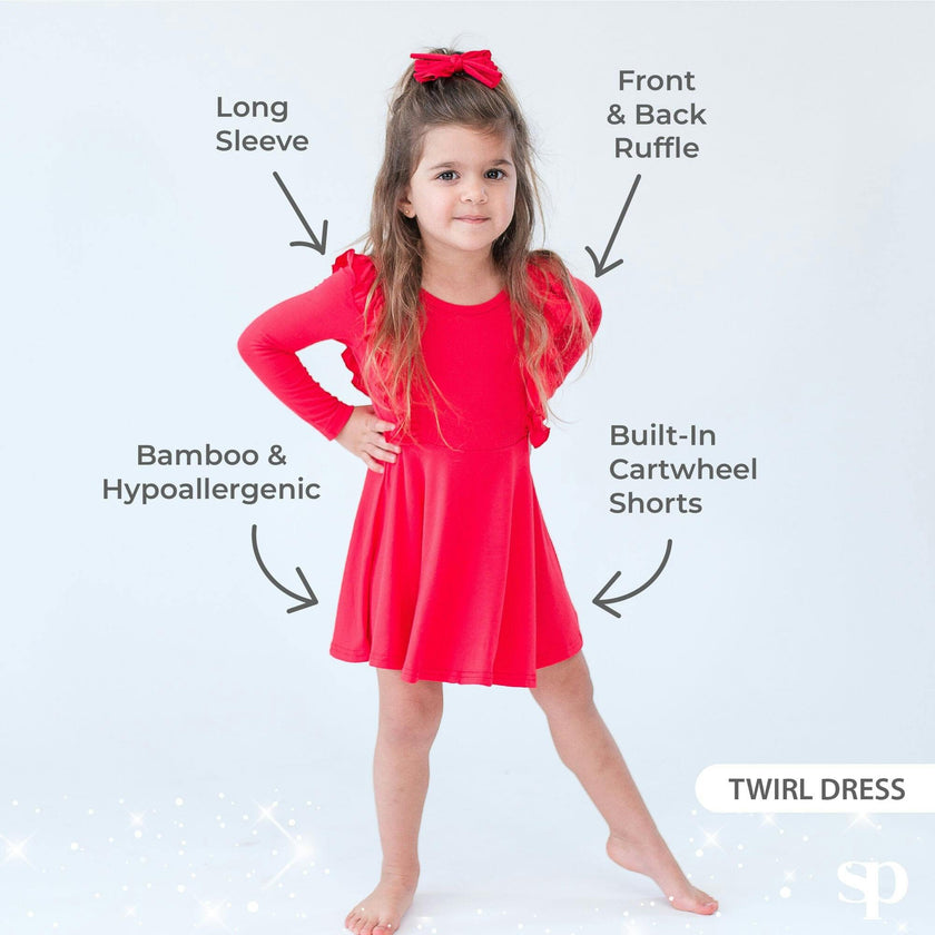 Long Sleeve Ruffle Twirl Dress