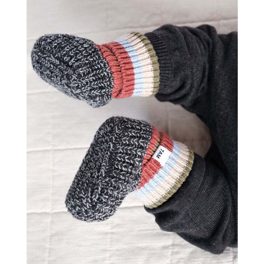 Chunky Ribbed Knit Anti-Grip Sole Slip-On Slippers