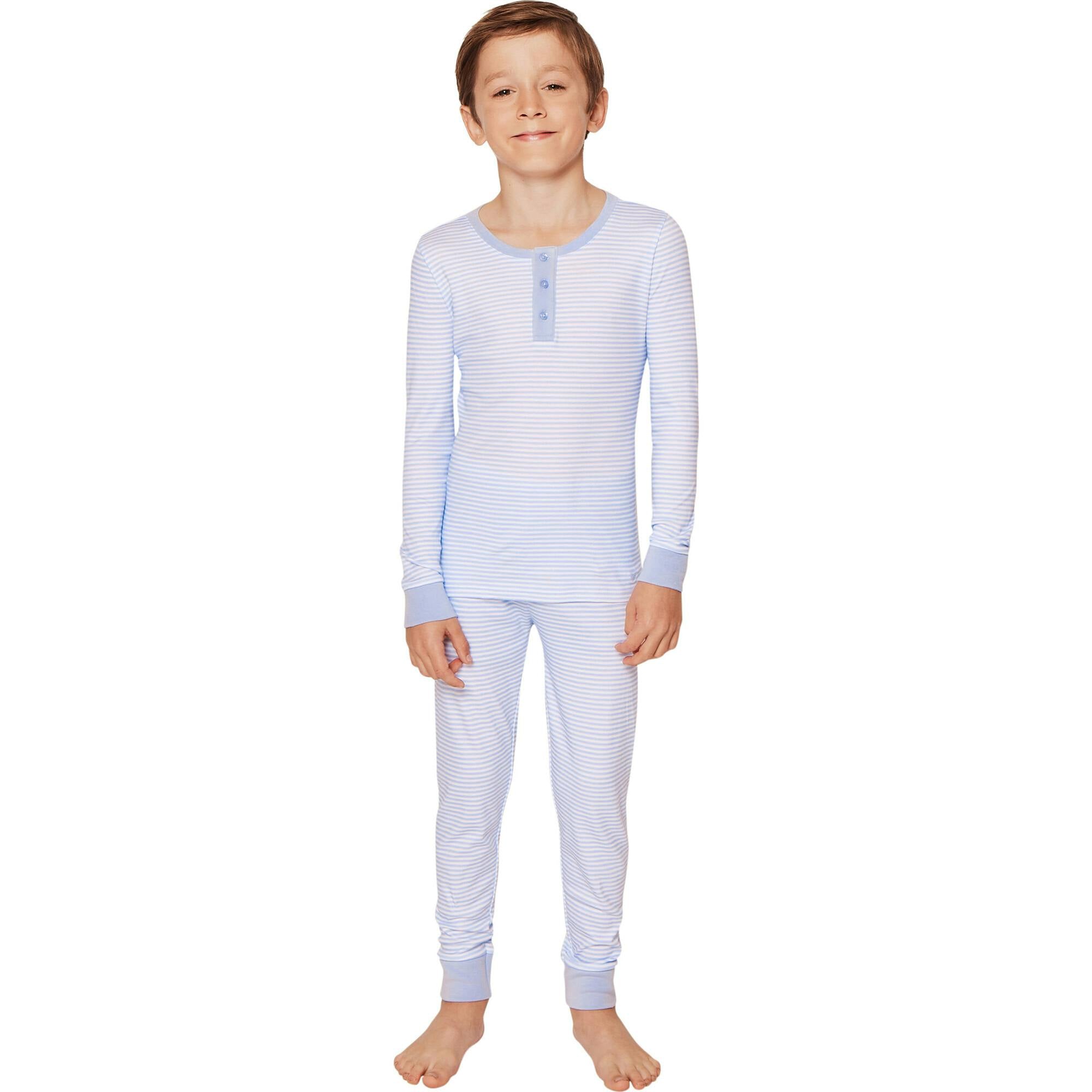 Kid's Pima Snug Fit Pajama Set in Pink Stripe