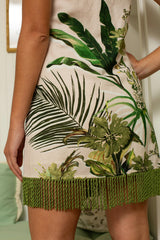 Parker Neutral Botanical Mini Dress