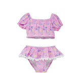 UPF 50+ Gemma Two-Piece Smocked Pom-Pom Swimsuit
