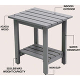 Kellie 16.1" Cottage Classic Slatted Solid Acacia Wood Indoor/Outdoor Shower Bench with Shelf