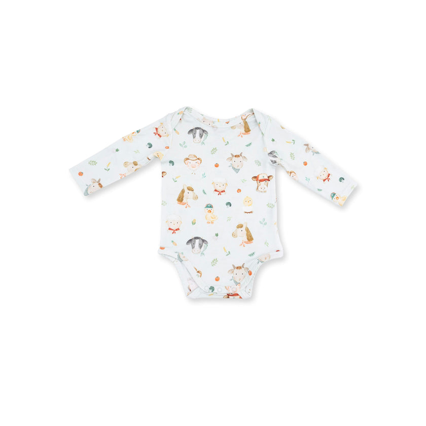 Baby Farm Faces - Long Sleeve Bodysuit