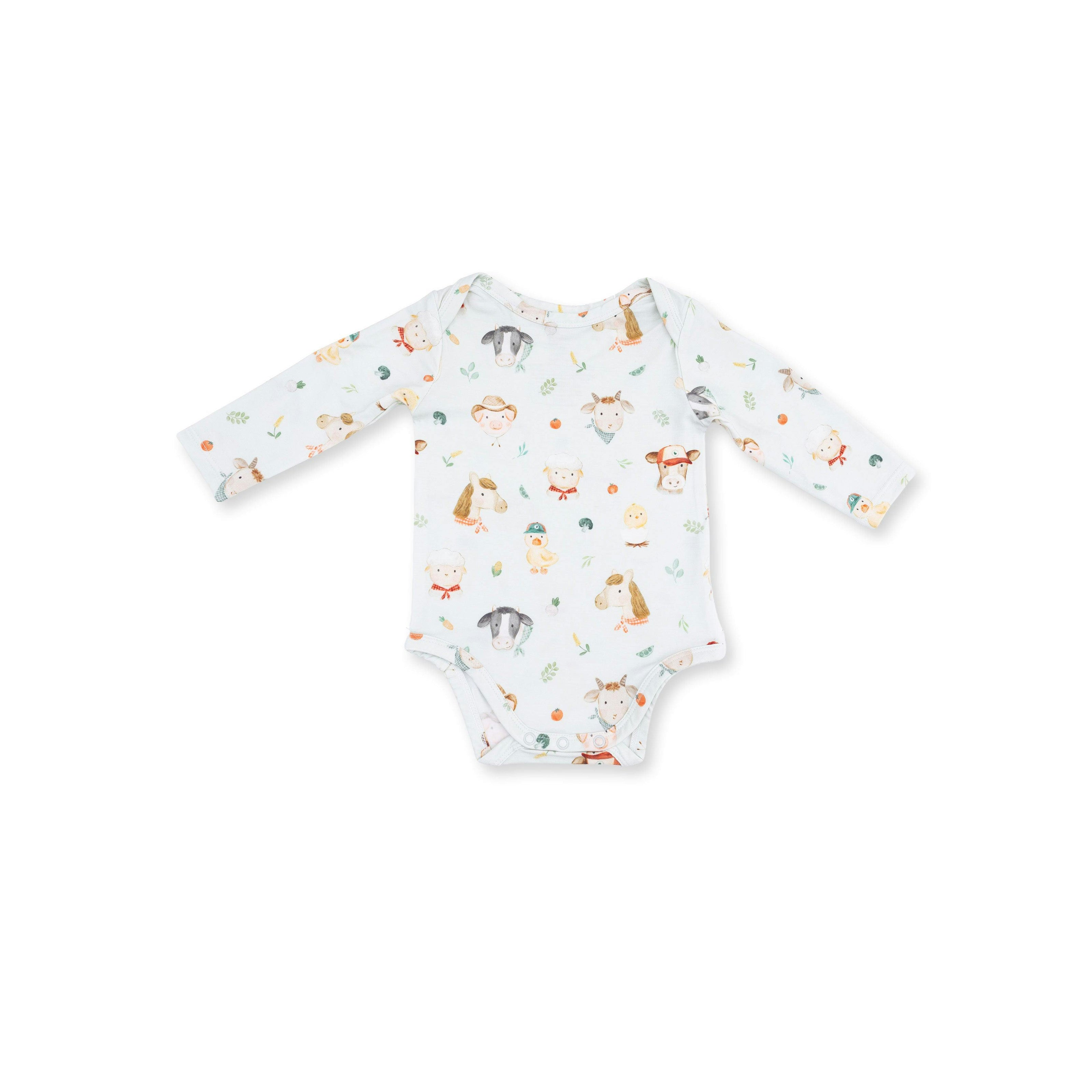 Baby Farm Faces - Long Sleeve Bodysuit