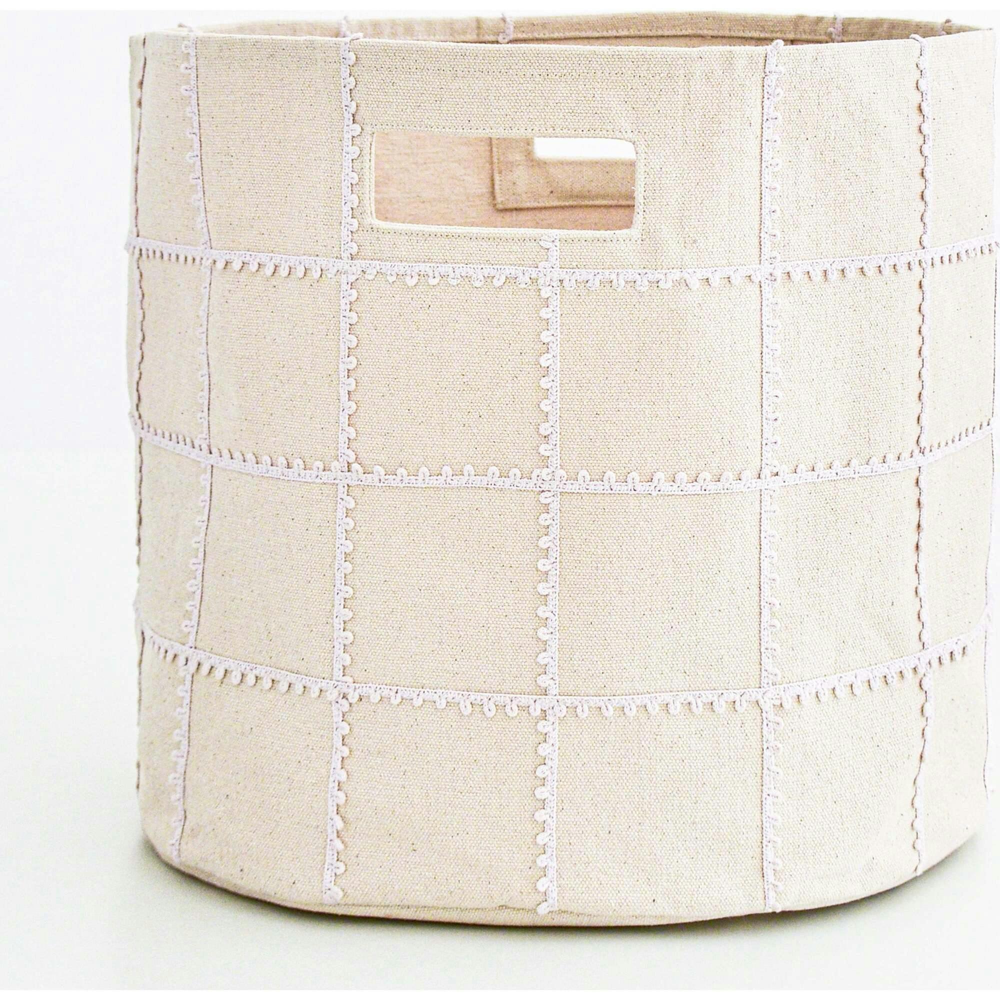 Handmade Canvas Storage Basket Mesh Lace