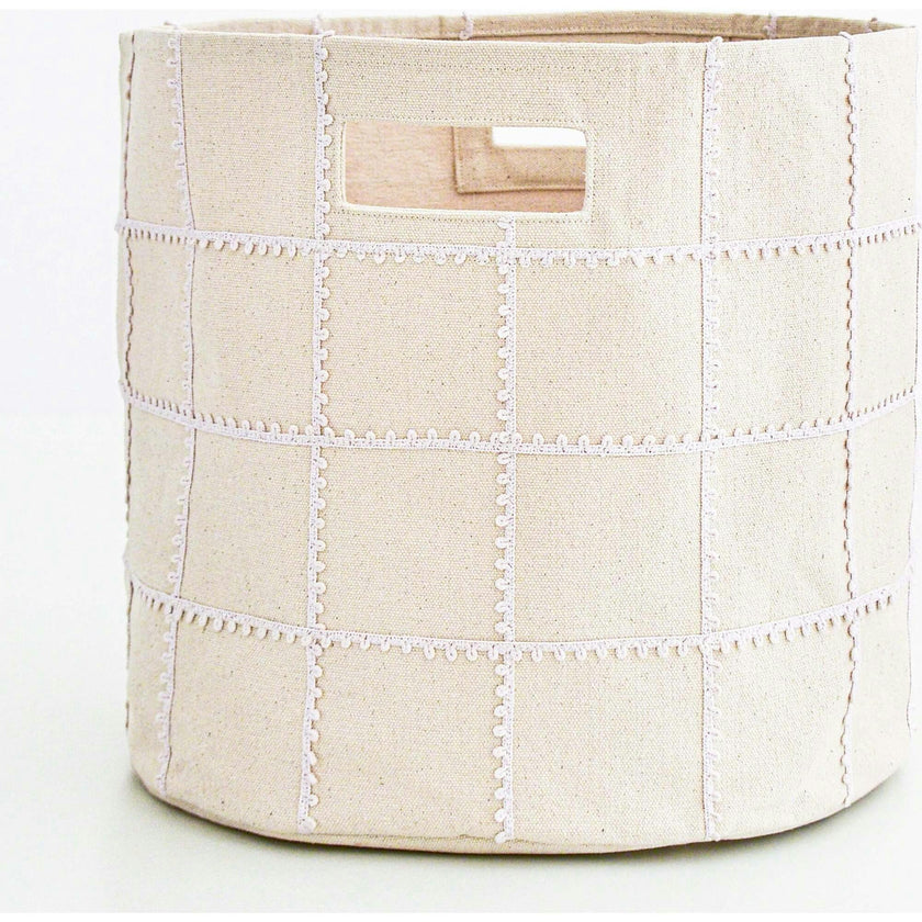 Handmade Canvas Storage Basket Mesh Lace