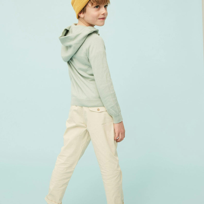 Pale Green Cotton Hoodie