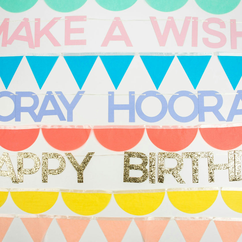 Rainbow Birthday Garland Set