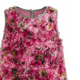 Pink Sylvie Floral Textured Dress