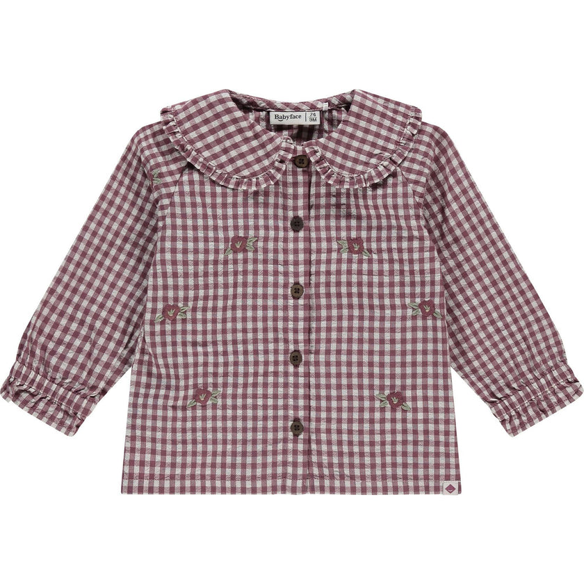 Gingham Collar Blouse