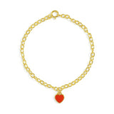 Red Central Heart Bracelet