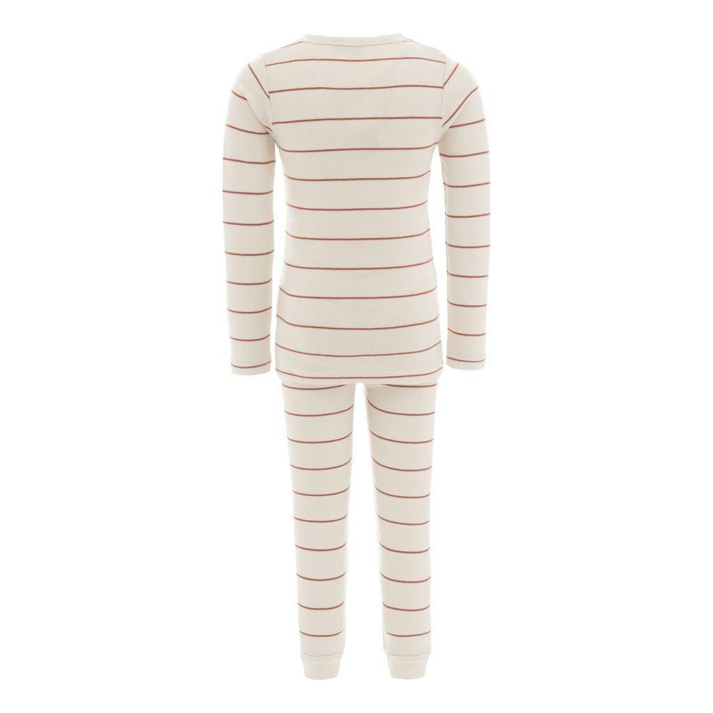 Beige Striped Modal Outfit
