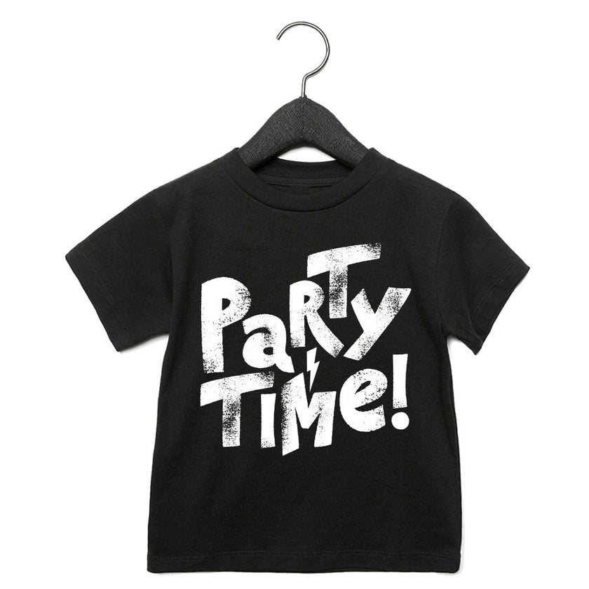 Party Time Black Tee - Unisex for Boys and Girls