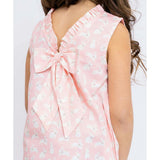 Pink Bunnies Shift Dress with Back Bow