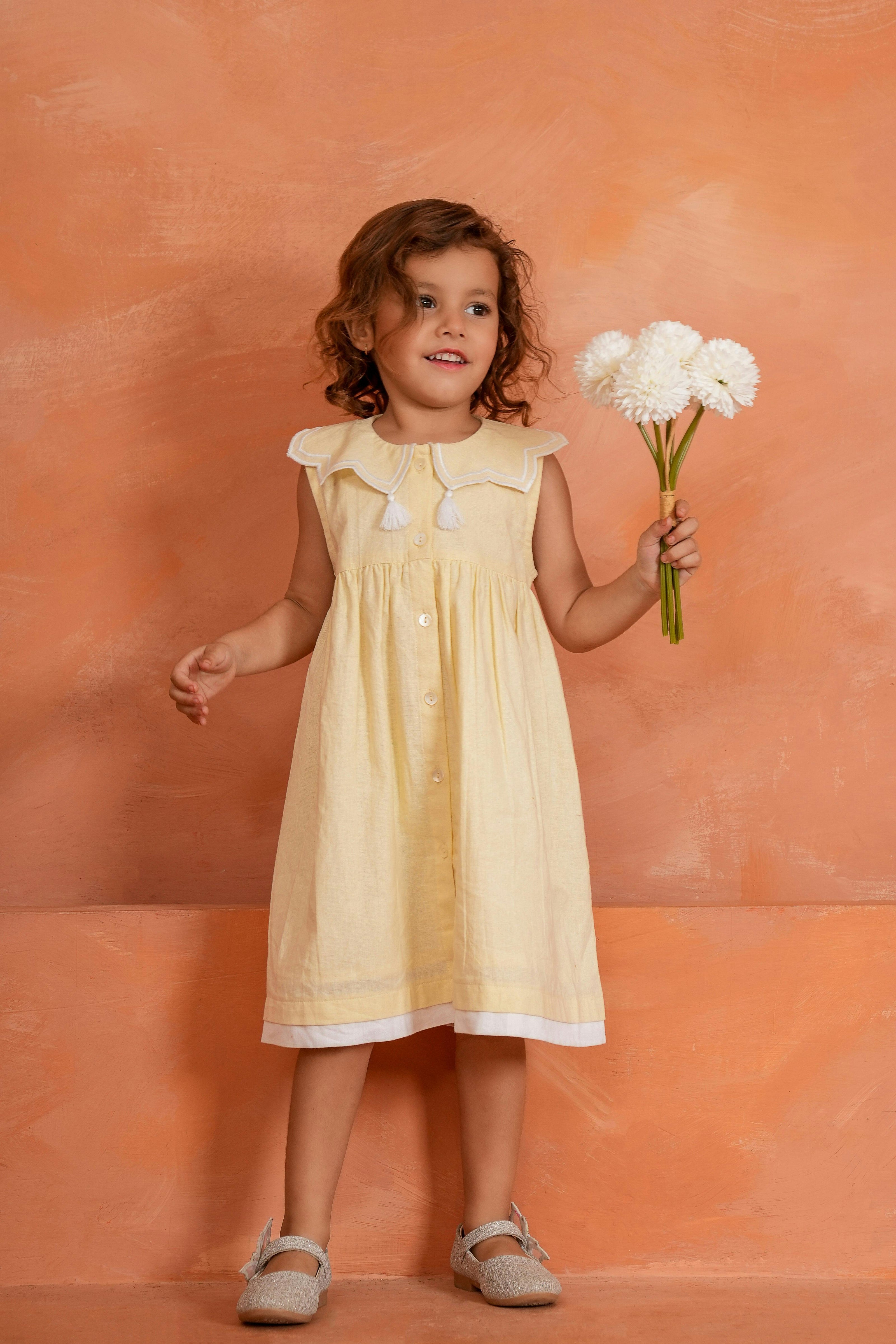 Royal Arches Dress Butter Yellow