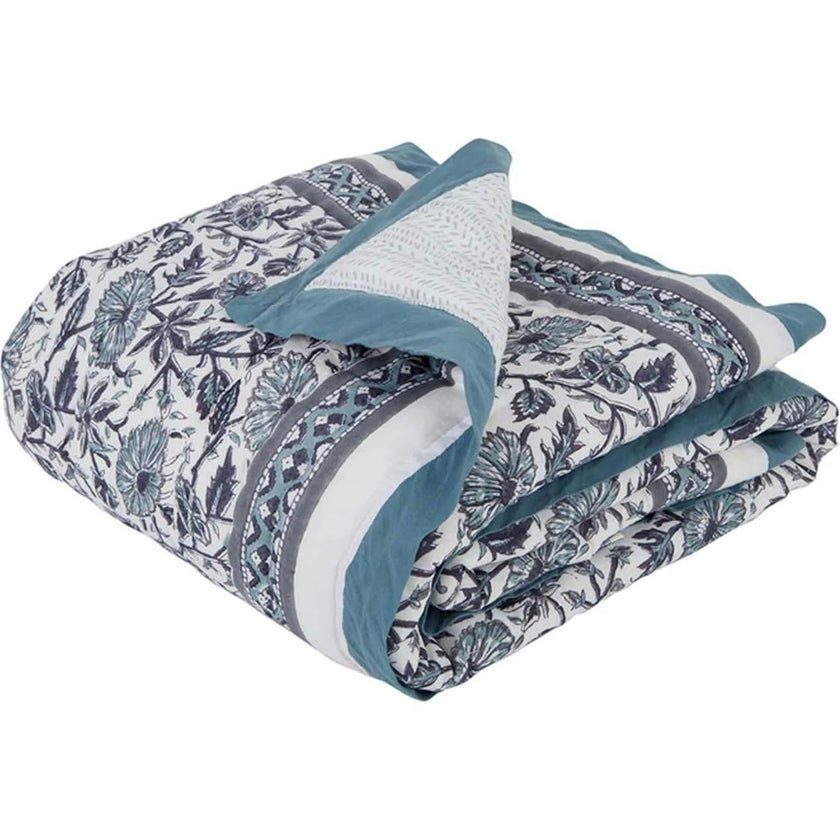 Block-Printed Cotton Crib Quilt