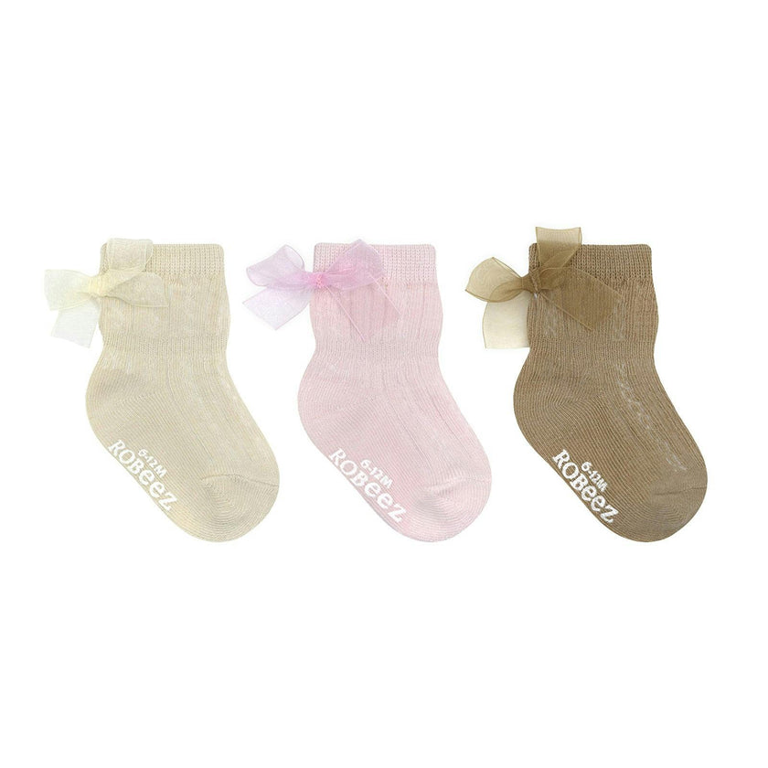 Marie's Cable Tops Assorted Neutral 3pk Infant Hosiery
