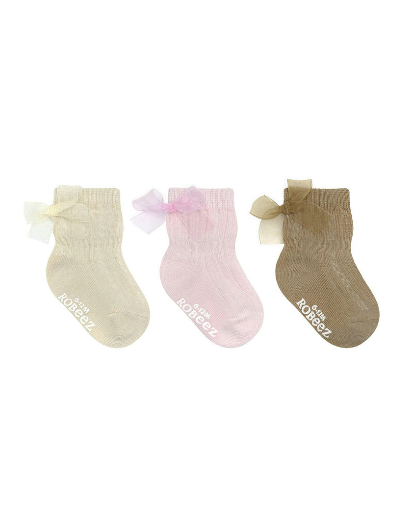Marie's Cable Tops Assorted Neutral 3pk Infant Hosiery