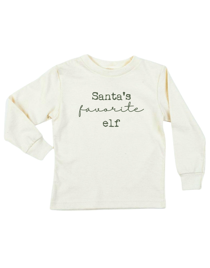 Santa's Favorite Elf Organic Kids T-Shirt Long Sleeve