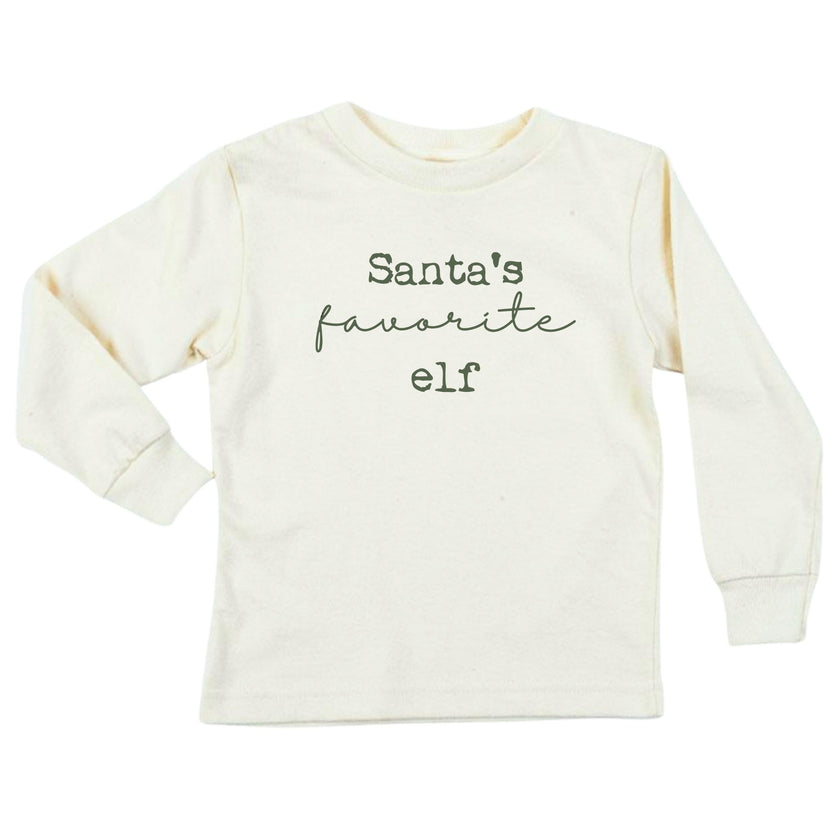 Santa's Favorite Elf Organic Kids T-Shirt Long Sleeve