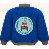 children's merino wool bomber jacket - cobalt