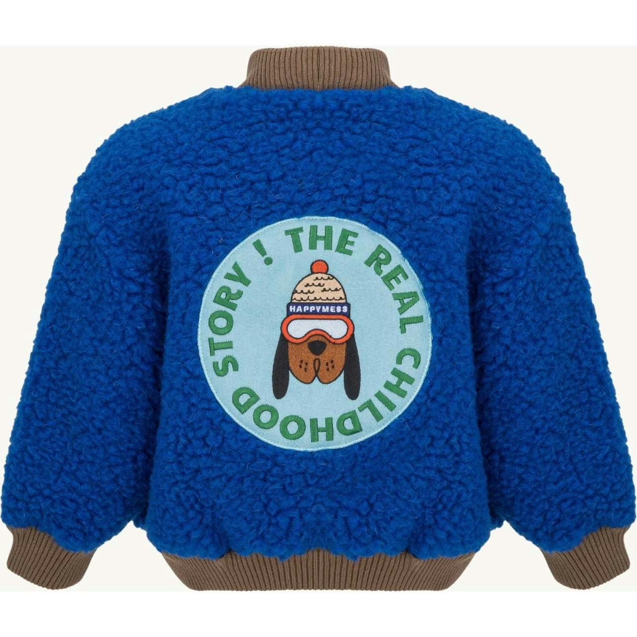 children's merino wool bomber jacket - cobalt