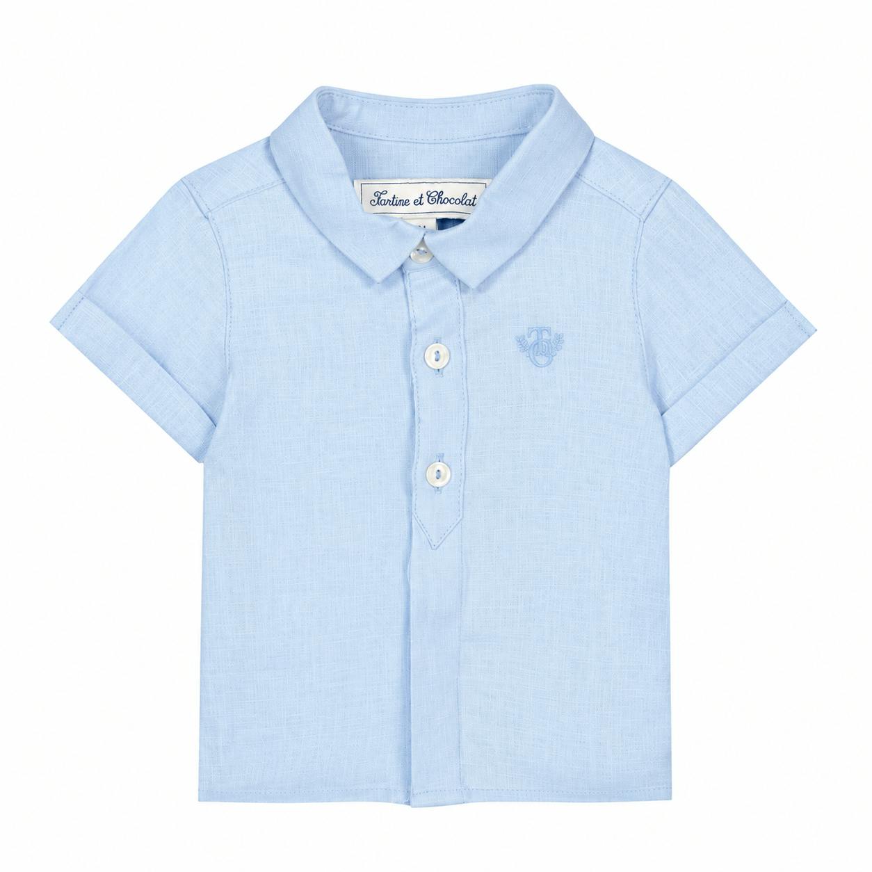 TARTINE ET CHOCOLAT Short Sleeve Baby Chemise - Nuage