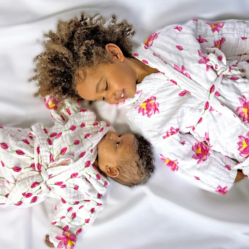 Certified Organic Muslin Reversible Bath Robe