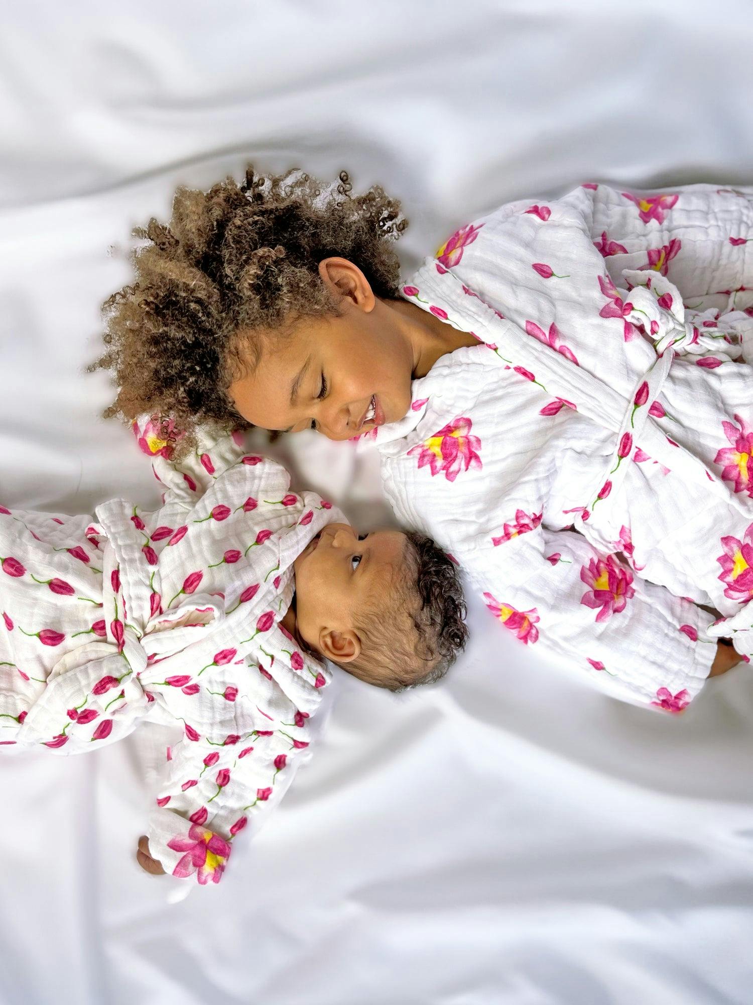 Certified Organic Muslin Reversible Bath Robe