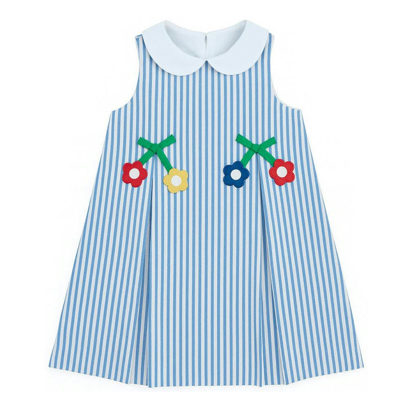 Seersucker Dress With Flowers