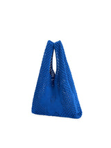organic cotton crochete bag - indigo flower