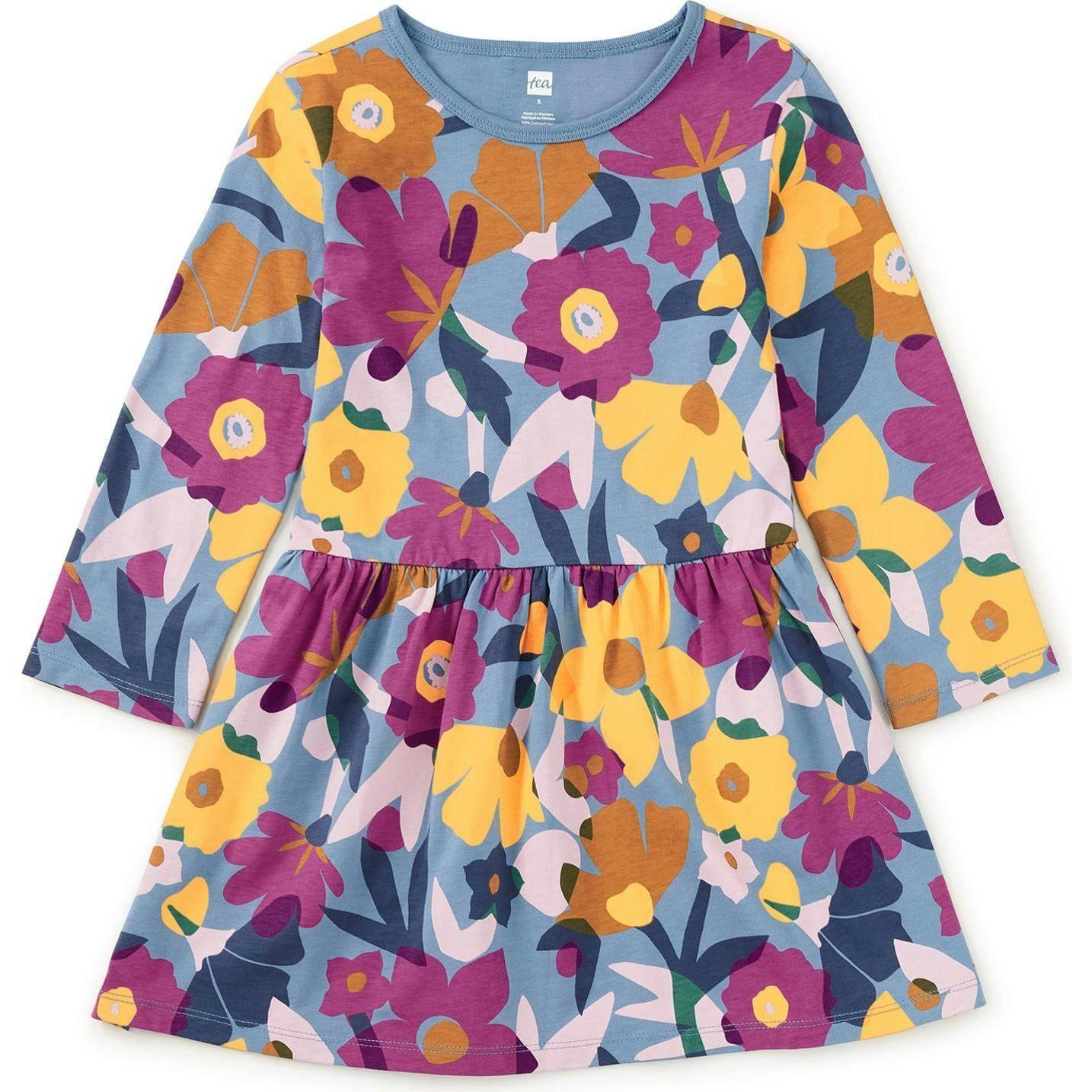 Long Sleeve Skirted Dress, Multi