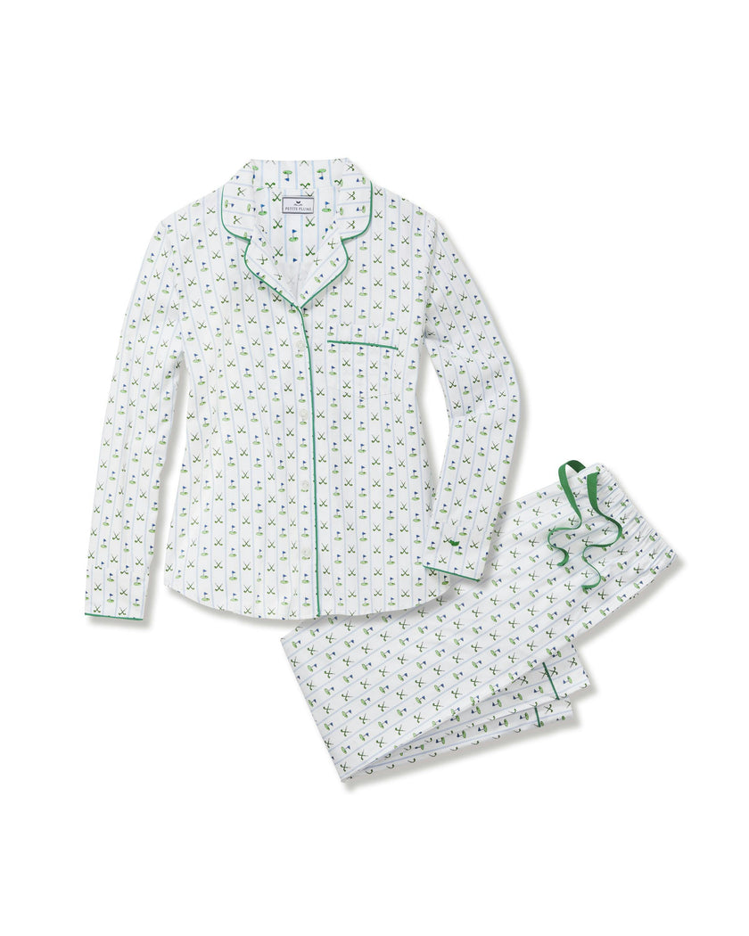Women's Twill Pajama Set in Fairway Stripe