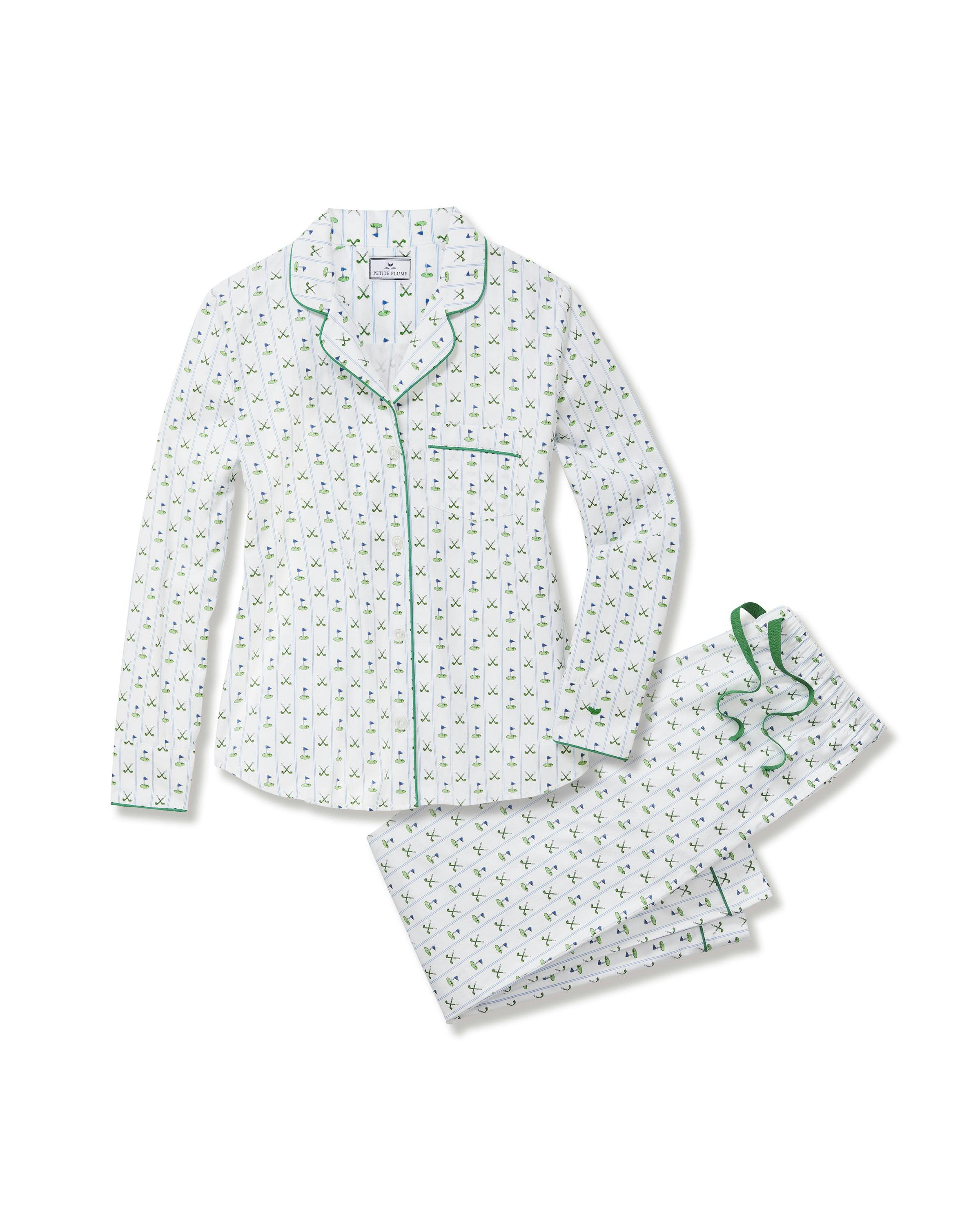 Women's Twill Pajama Set in Fairway Stripe