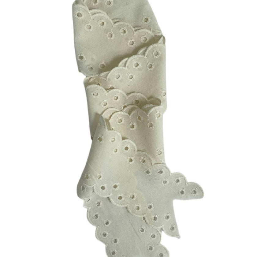 Clematis Bucket Hat (PreOrder Shipping June 15th) - Antique Eyelet Scallop Lace Short Ribbon