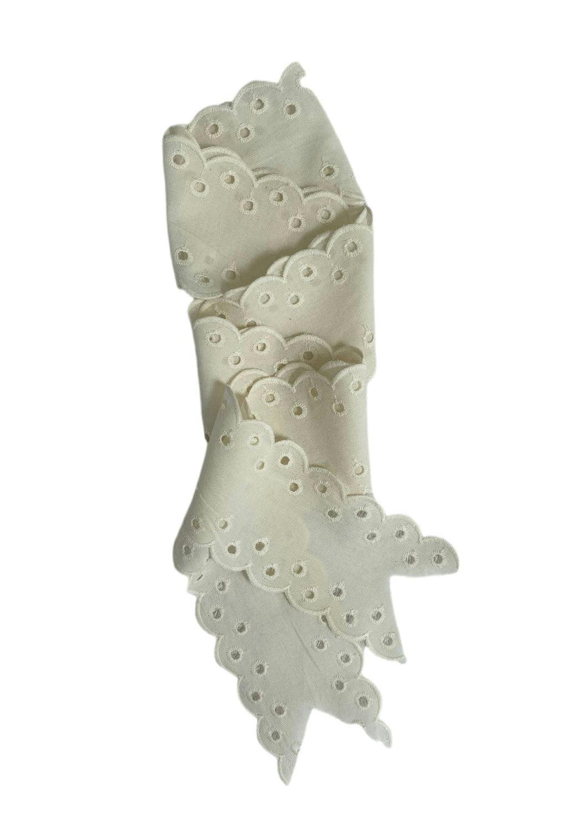 Clematis Bucket Hat (PreOrder Shipping June 15th) - Antique Eyelet Scallop Lace Short Ribbon