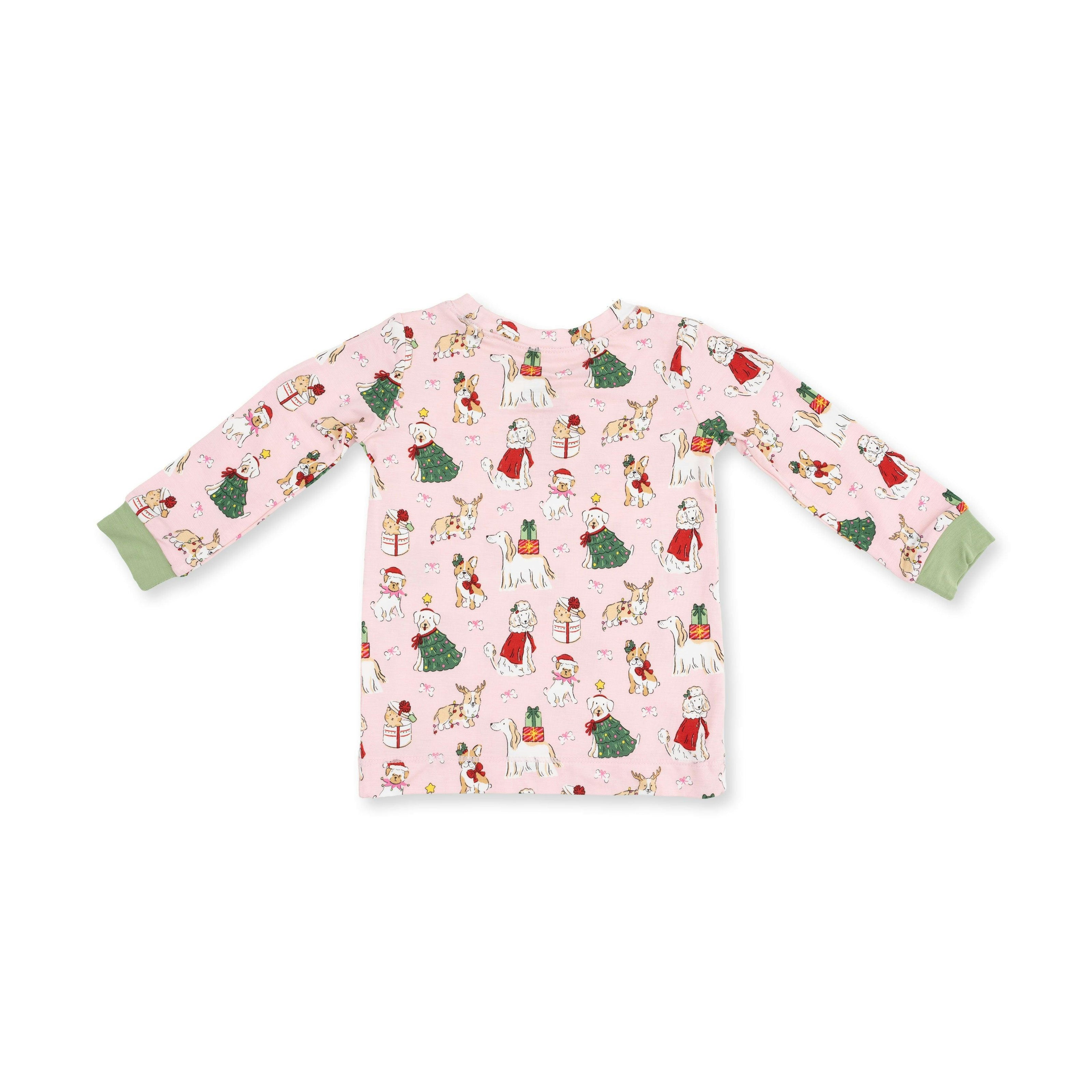 Christmas Dogs Pink - Long Sleeve Loungewear Set