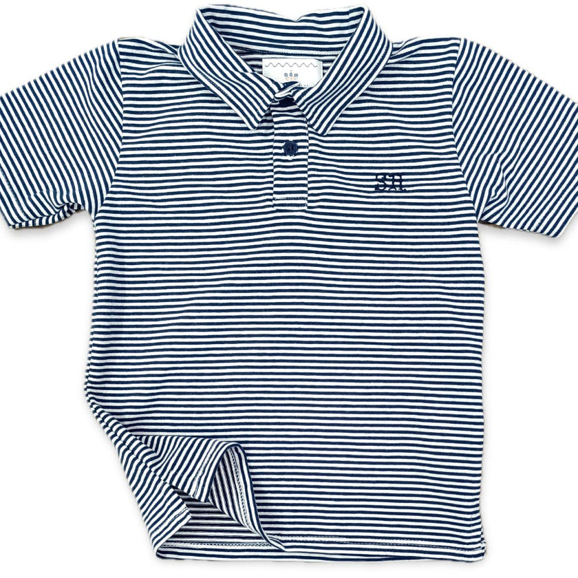 Banks Polo in Navy Stripe