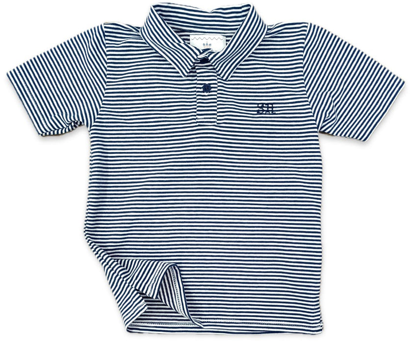 Banks Polo in Navy Stripe