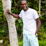 Men's Hepburn Gingham Mint Sleep Shorts - Organic Cotton Poplin