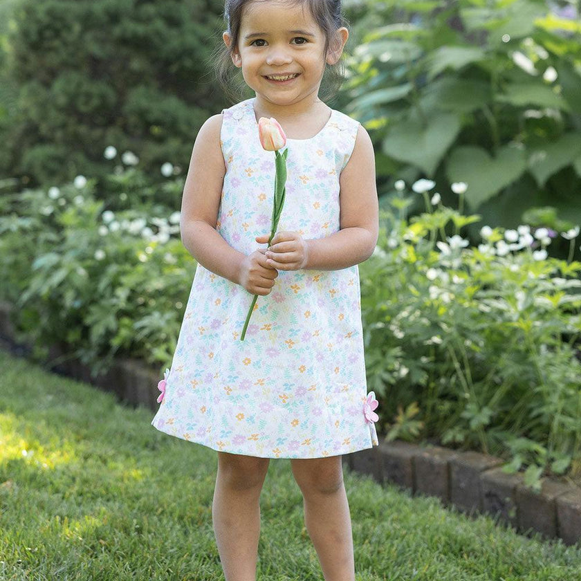 Printed Pique Dress With Flowers