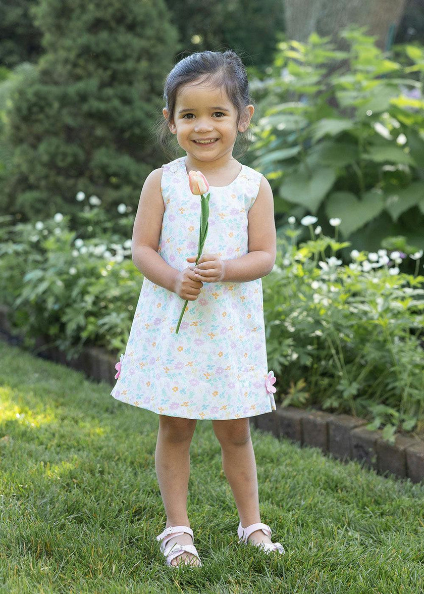 Printed Pique Dress With Flowers