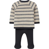 Striped Long Sleeve Kimono and Footie Set