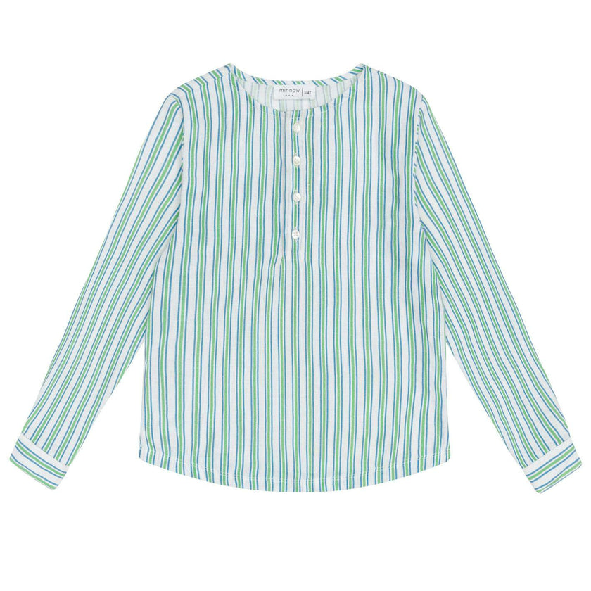 unisex tamarin stripe linen henley