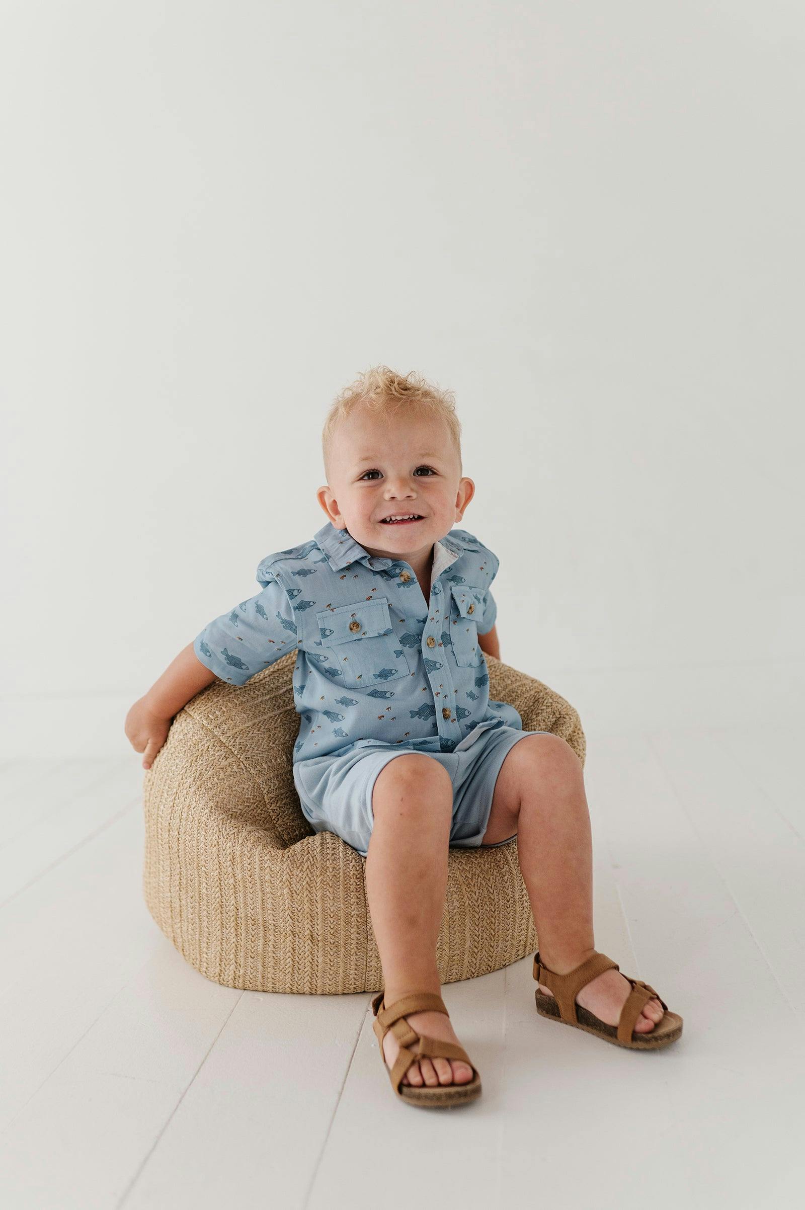 Boys Utility Shirt in Fish