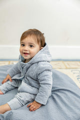 Quilted Velour Jacket Blue