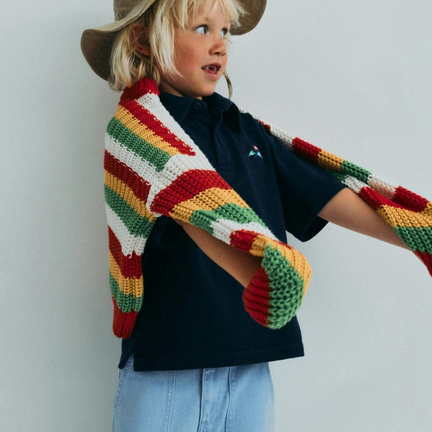 Lantana Jumper Tulip Red Knit Stripes