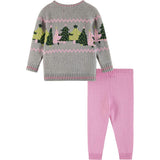 Infant Grey Chenille Sweater w/Tree Graphic & Sweater Knit Pant Set