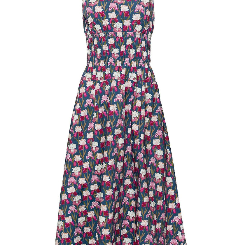 Carly Dress in Navy Pressed Petals